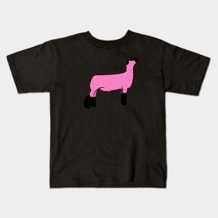 Pink Hearts Market Wether Lamb Silhouette 2 - NOT FOR RESALE WITHOUT PERMISSION Kids T-Shirt